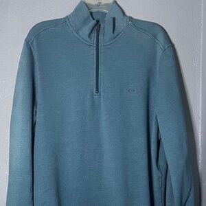 Dockers Pullover Sweater Mens XL 1/4 Zip Blue Thick Sweatshirt Long‎ Sleeve